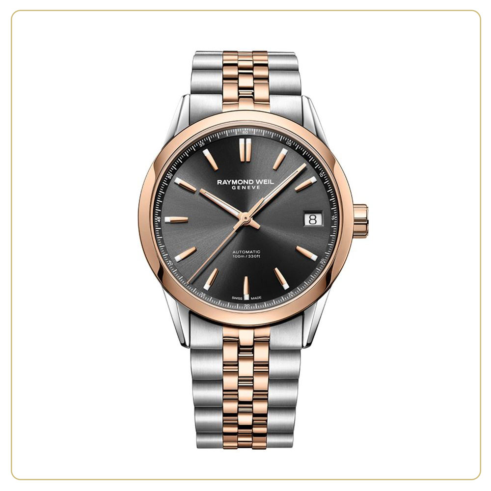 Raymond Weil Freelancer Automatic Date 40mm Two-Tone Black Dial Watch