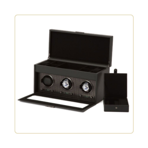 WOLF Axis Triple Watch Winder with Storage – Powder Coat