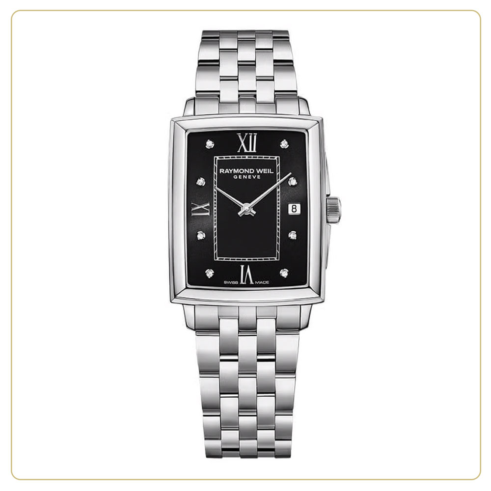 Raymond Weil Toccata Ladies Rectangular Black Dial Diamond Watch
