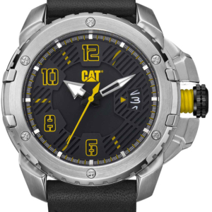 CAT Construct Men’s Watch with Black Leather Strap