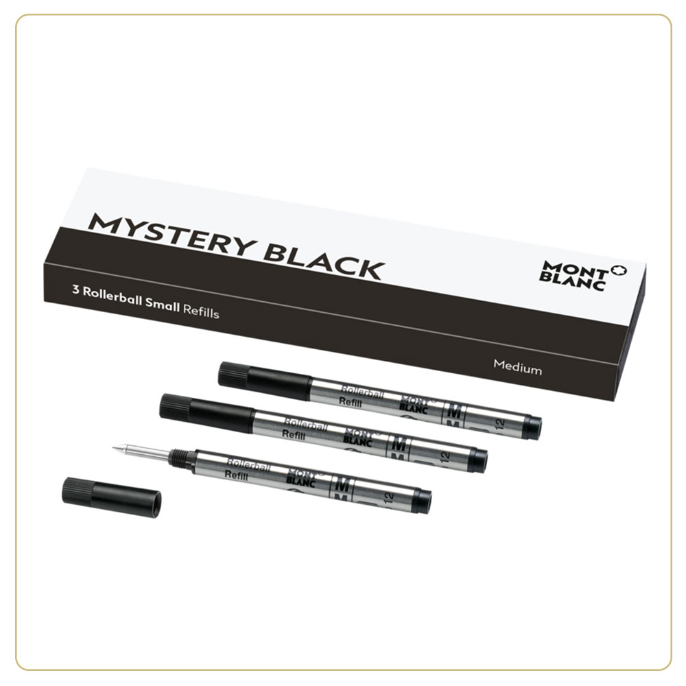 Montblanc Small Rollerball Refills Mystery Black Medium – 3-Pack