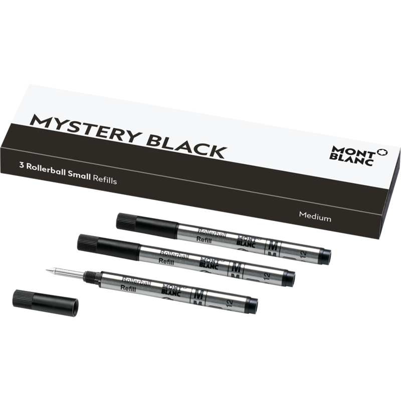 Montblanc Small Rollerball Refills Mystery Black Medium – 3-Pack