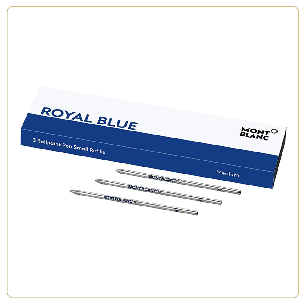 Montblanc Small Ballpoint Refills Royal Blue Medium – 3-Pack
