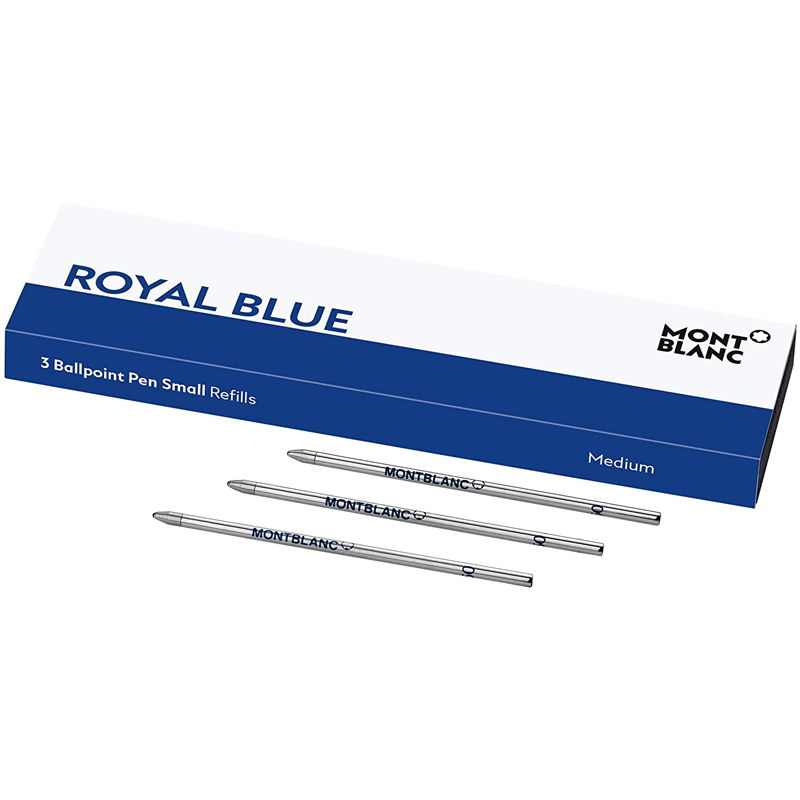 Montblanc Small Ballpoint Refills Royal Blue Medium – 3-Pack