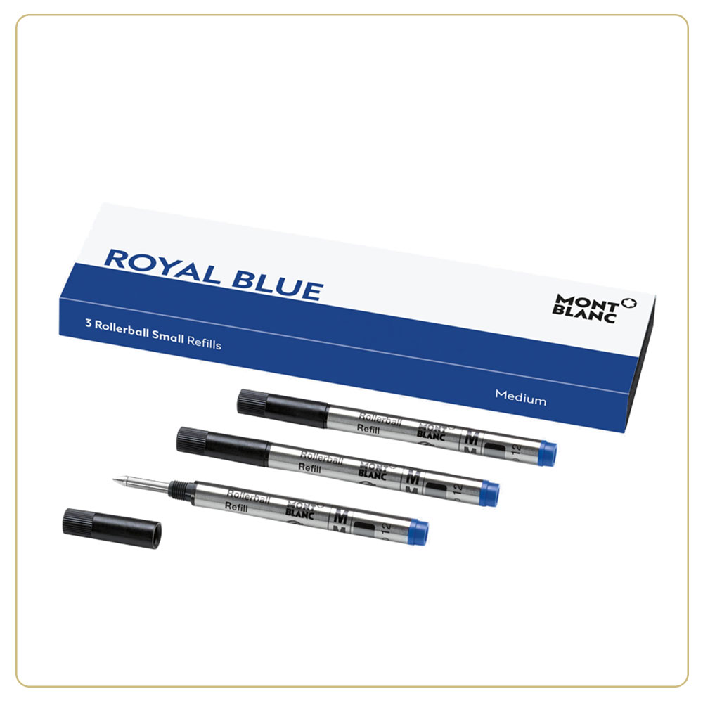 Montblanc Small Rollerball Refills Royal Blue Medium – 3-Pack
