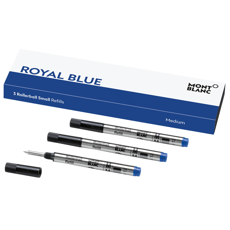 Montblanc Small Rollerball Refills Royal Blue Medium – 3-Pack