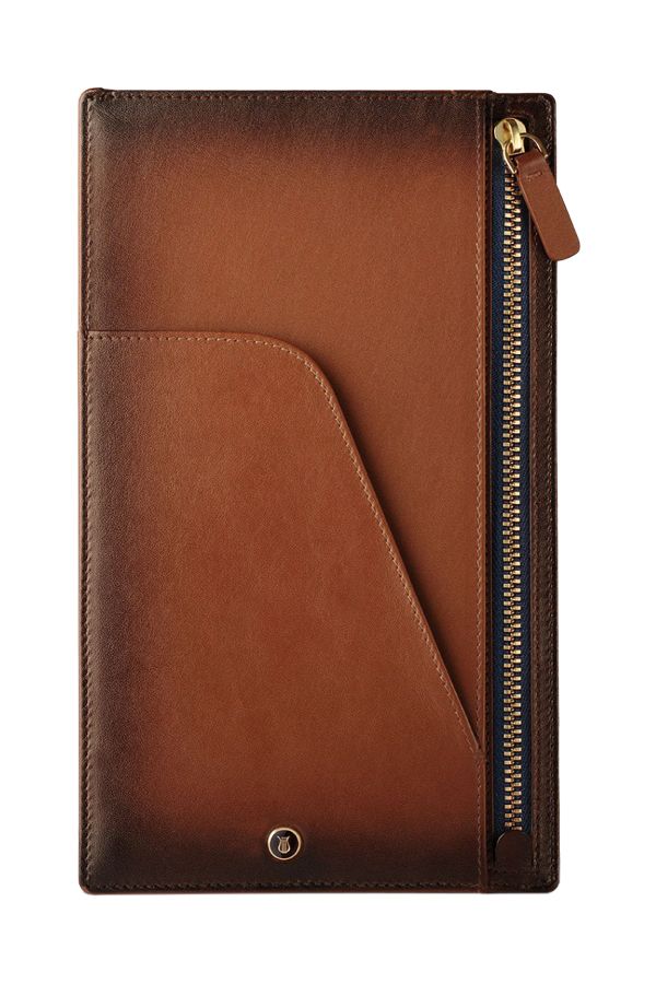 Lapis Bard Ducorium Leather Long Travel Wallet – Cognac