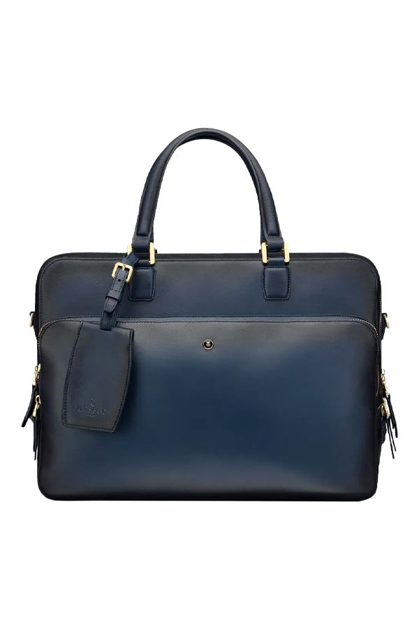 Lapis Bard Ducorium Dorchester 14-inch Leather Laptop Business Bag – Blue