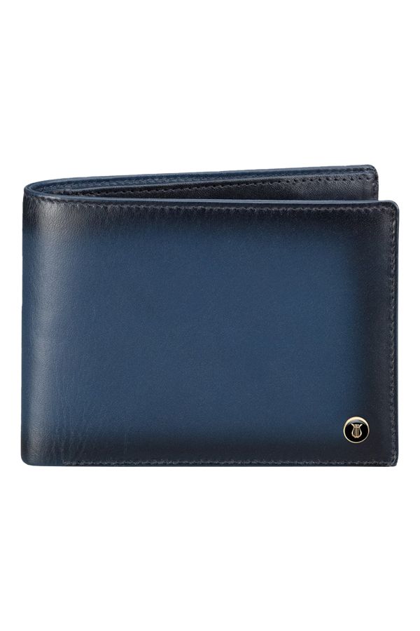 Lapis Bard Ducorium Leather Bi-Fold Coin Wallet 3CC – Blue