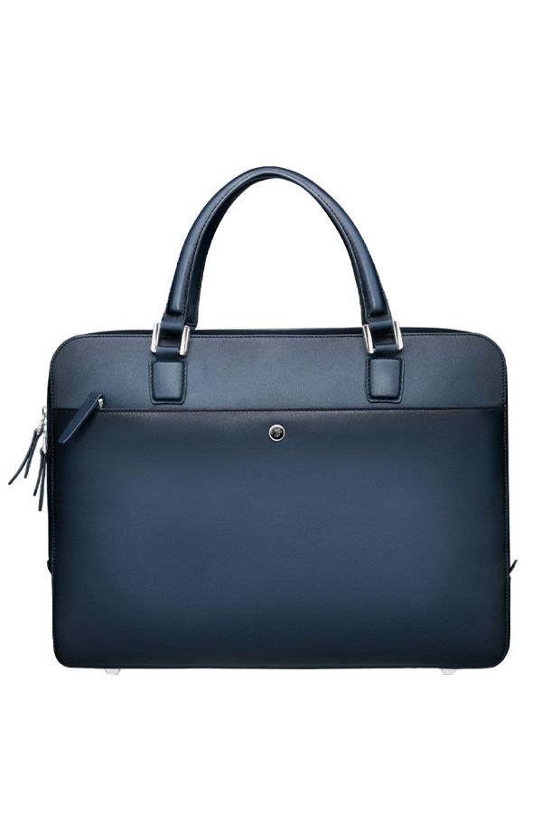 Lapis Bard Ducorium Spencer 14-inch Slim Leather Laptop Business Bag – Navy