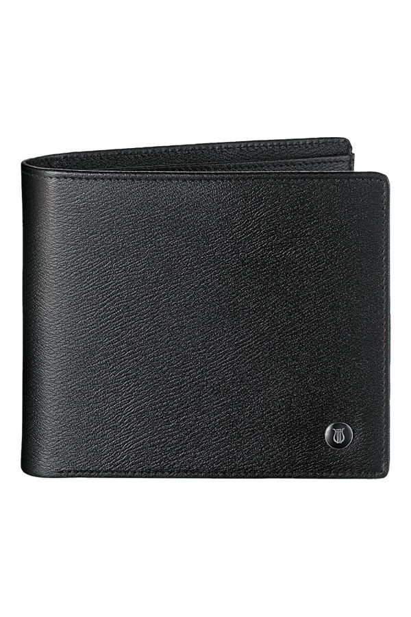 Lapis Bard Belgravia Leather Bi-Fold Coin Wallet with Additional Card Sleeve 6CC – Black