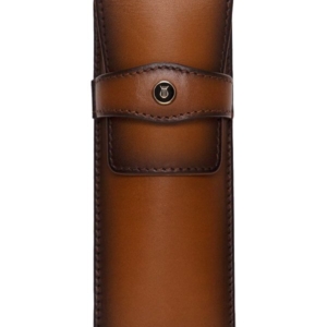 Lapis Bard Classic Leather Two Pen Pouch – Cognac Brown