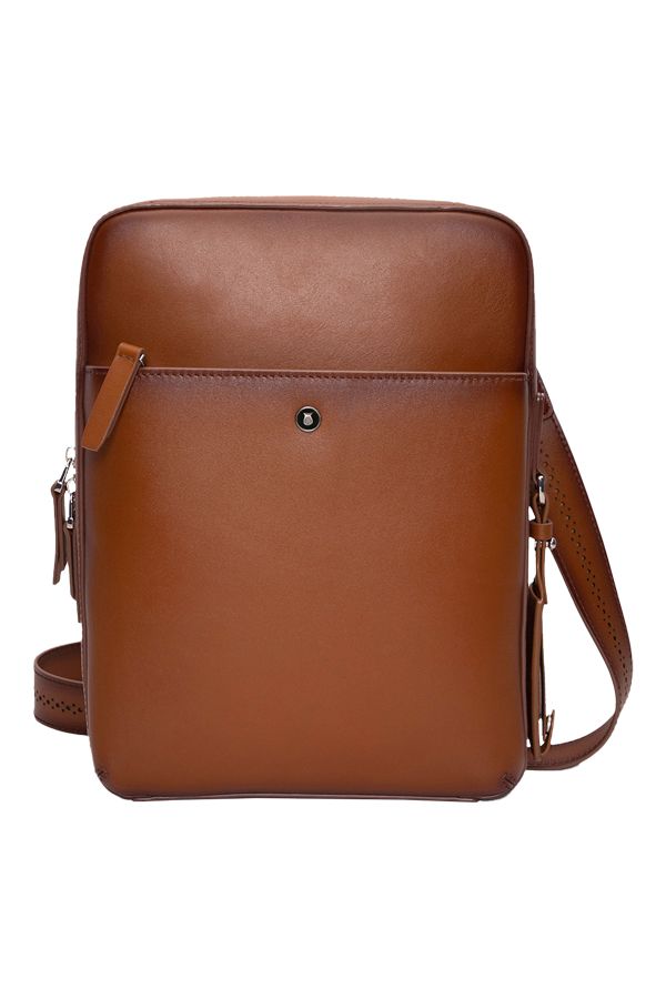 Lapis Bard Ducorium Kent Leather Crossbody Travel Bag – Cognac