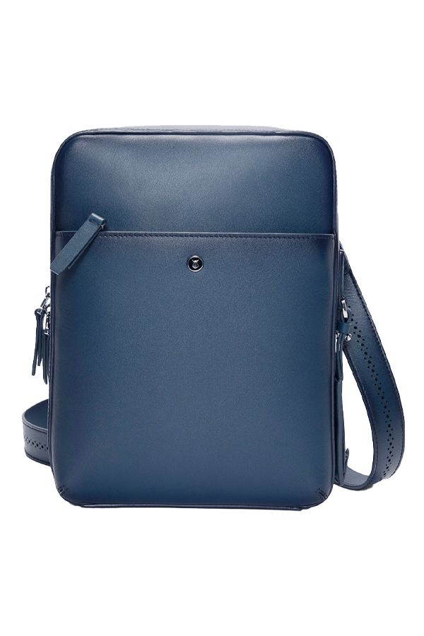 Lapis Bard Ducorium Kent Leather Crossbody Travel Bag – Navy Blue