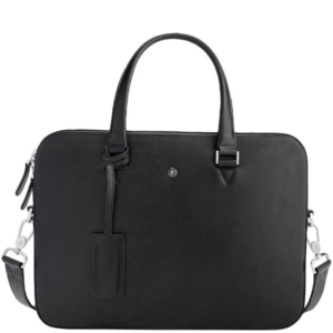 Lapis Bard Belgravia Rhodes 14-inch Slim Leather Laptop Bag – Black