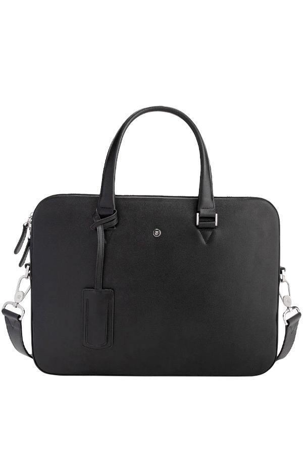 Lapis Bard Belgravia Rhodes 14-inch Slim Leather Laptop Bag – Black