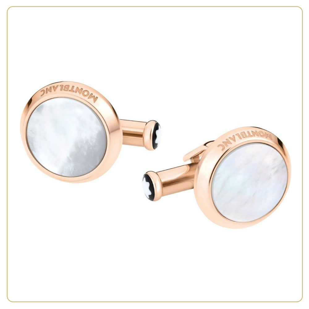 Montblanc Meisterstück Cufflinks with Mother-of-Pearl Inlay
