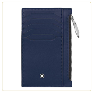 Montblanc Meisterstück Card Holder 8cc with Zipped Pocket – Ink Blue