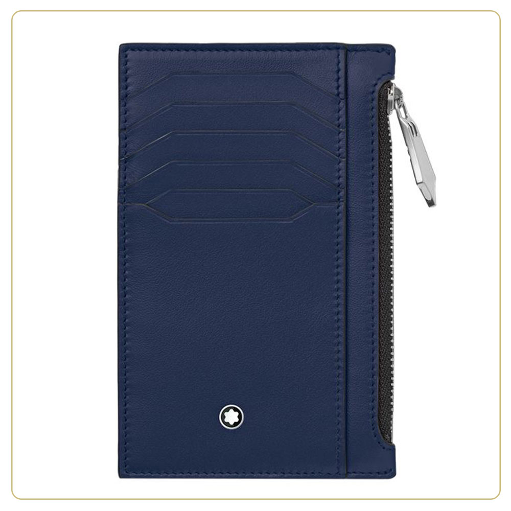 Montblanc Meisterstück Card Holder 8cc with Zipped Pocket – Ink Blue