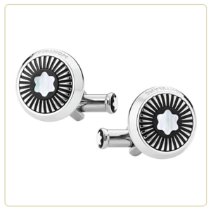 Montblanc Star Cufflinks with Mother-of-Pearl Snowcap Emblem
