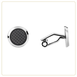 Montblanc Meisterstück Cufflinks with Carbon-Patterned Inlay