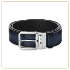 Montblanc Reversible Blue and Black 35 mm Leather Belt