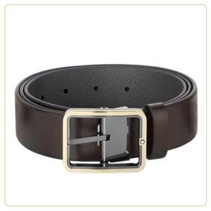 Montblanc Brown/Grey 35 mm Reversible Leather Belt