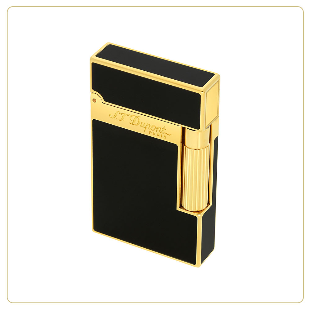 S.T. Dupont Ligne 2 Black Lacquer & Yellow Gold Lighter