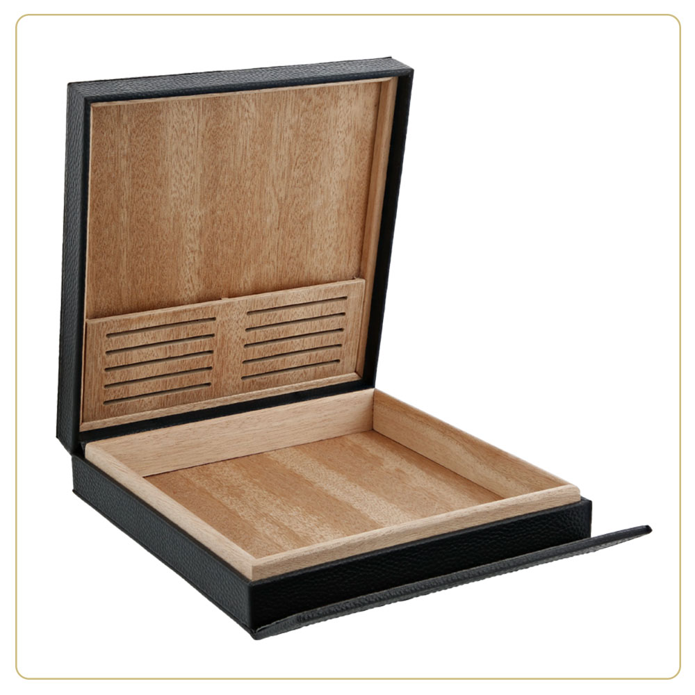 S.T. Dupont Black Leather Travel Humidor