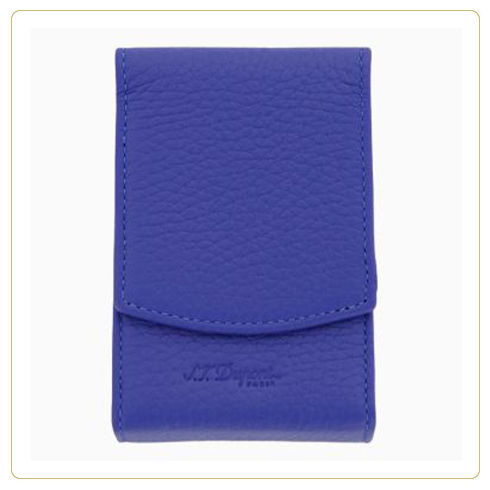 S.T. Dupont Electric Blue Grained Leather Cigarette Pack Case