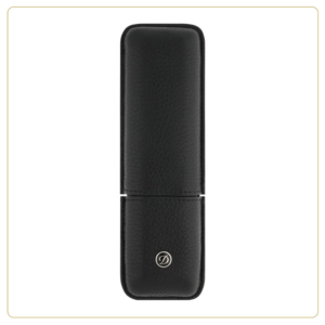 S.T. Dupont Black Grained Leather 2-Pen Case