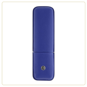 S.T. Dupont Indigo Blue Grained Leather 2-Pen Case